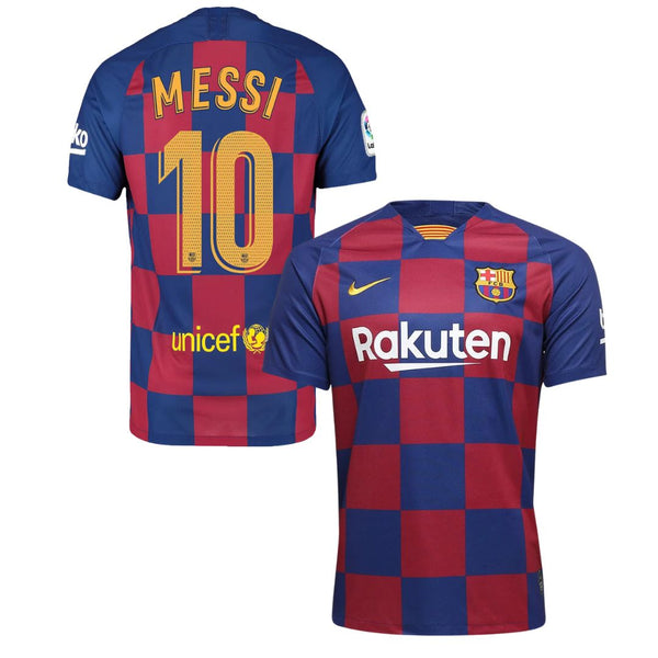 Camisa Retrô Barcelona I Messi #10 2019 - Torcedor Masculina - Vermelho e Azul