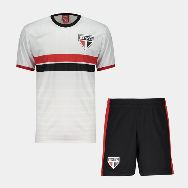 Kit Infantil SPFC Branco - Camiseta + Bermuda