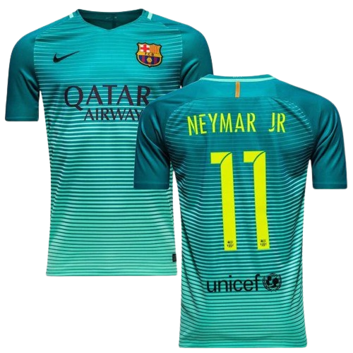 Camisa Barcelona Retrô 2016/2017 - Neymar #11 - Verde Água - Nike