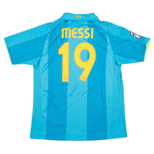 Camisa Retrô Barcelona II Messi #19 2007 - Torcedor Masculina - Azul