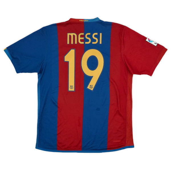 Camisa Retrô Barcelona I Messi #19 2006 - Torcedor Masculina - Vermelho e Azul