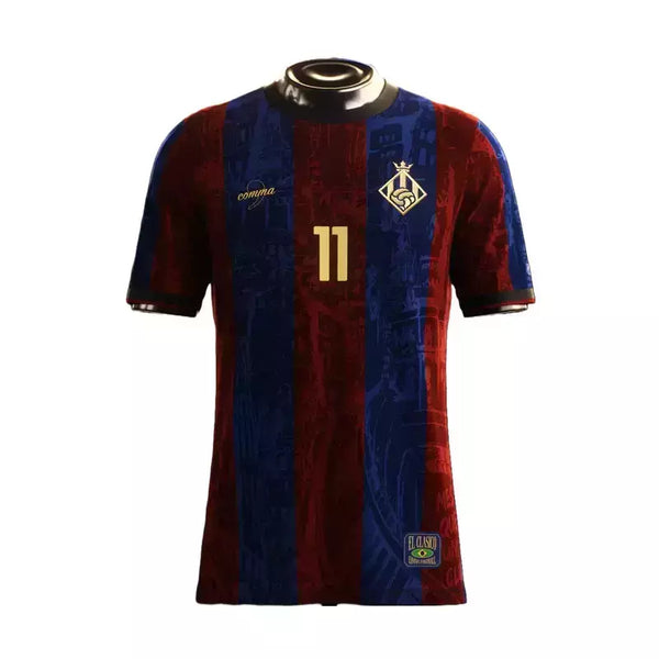 Camisa The Prince Barcelona 24/25 Grená - "O Trio" Comma Masculino Torcedor