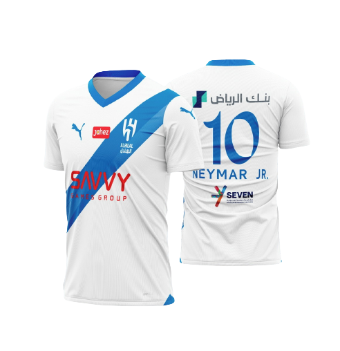 Camisa Al Hilal FC Away Neymar #10 23/24 Torcedor Masculino - Branco