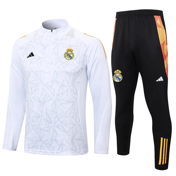 Conjunto Agasalho Treino Real Madrid 24/25 - Branco
