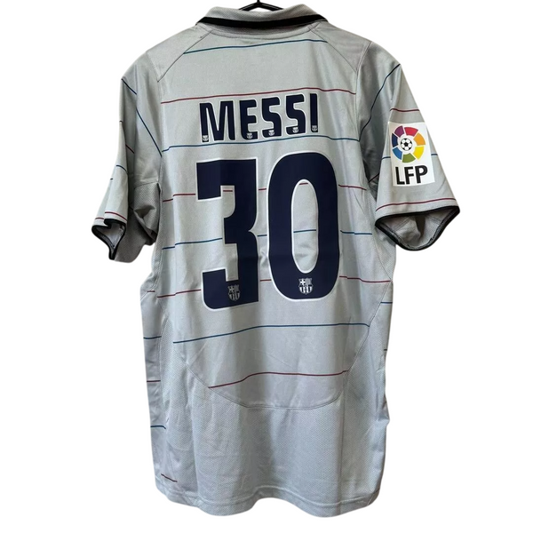 Camisa Retrô Barcelona III Messi #30 2004 - Torcedor Masculina - Cinza