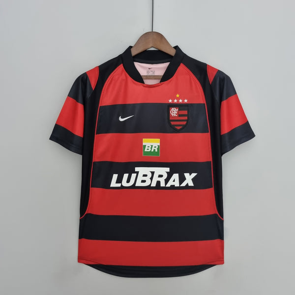 Camisa Retrô Flamengo I 2001/03 - Masculina - Modelo Torcedor - Vermelha e Preta