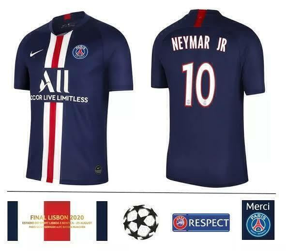 Camisa Psg Retrô 2019/2020 - Neymar #10 - Azul e Vermelho - Patchs Final Da Champions - Nike