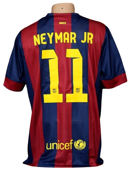 Camisa Barcelona Retrô 2014/2015 - Neymar #11 - Azul e Vermelho - Patchs Final Da Champions - Nike